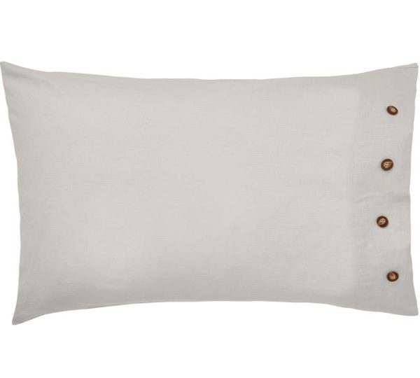 Pure Linen Cotton Silver Oxford Pillowcase